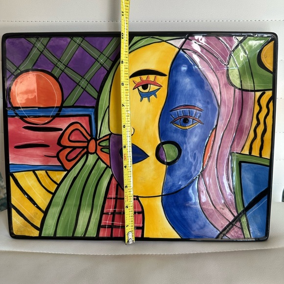 Colorful Abstract Face Art Plate - Picture 3 of 4